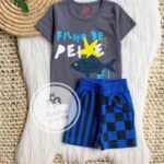 H&M رمادى غامق سمكة*شورت ازرق مربعات