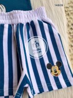 ⁦H&M ميكى كحلى*شورت ابيض مخطط⁩ - الصورة ⁦4⁩