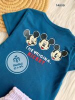 ⁦H&M ميكى كحلى*شورت ابيض مخطط⁩ - الصورة ⁦2⁩