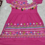 Lc مطرز فوشيا نص