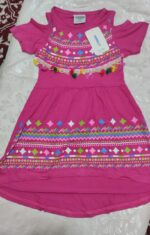 Lc مطرز فوشيا نص