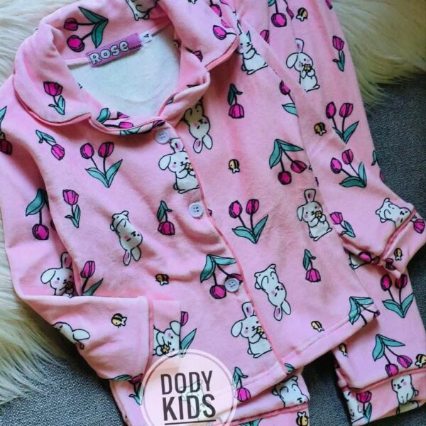 بيجامة روز بينك ارنب