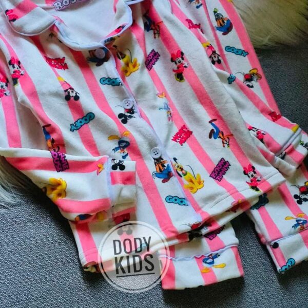 بيجامة روز ميكى مقلم