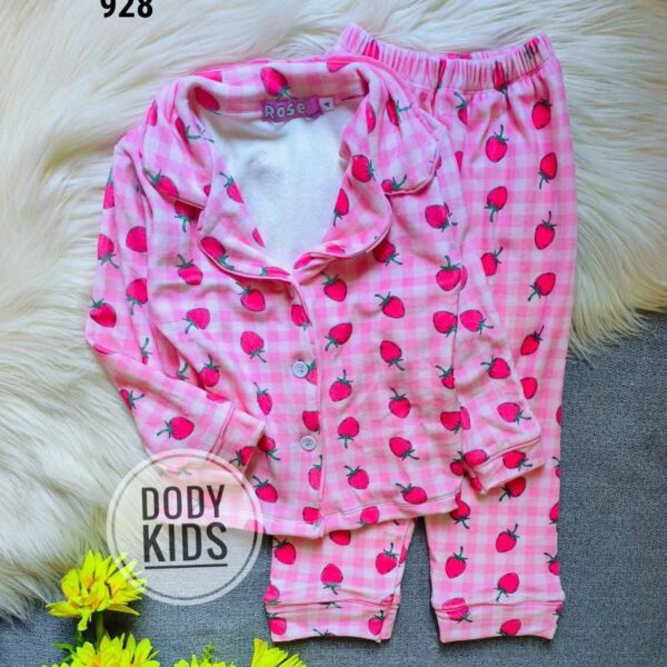 بيجامة روز بينك فروالة