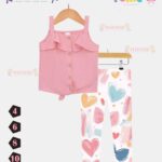 ميمو يومى من 4ل10 بينك بنطلون قلوب